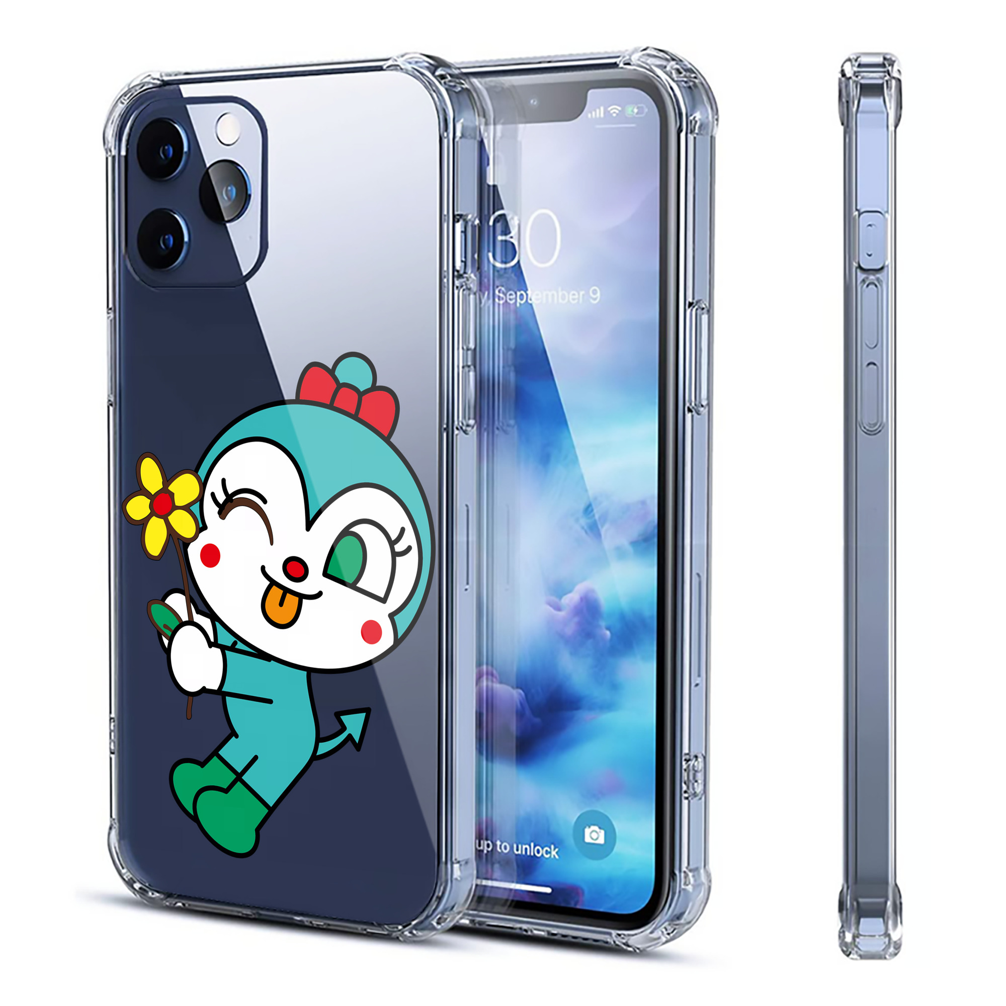 （画像用） アンパンマン Anpanman 【iPhone 12シリーズ対応】透明スマホケース（クリアソフトケース）